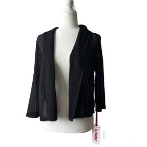 Ruby Rd Black SeeThru Shrug SZ  Petite Medium
